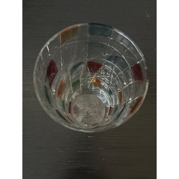 Retired PARTYLITE Flash Painted Mosaic Calypso Glass Vase 10.25" Tall Abstract - Picture 6 of 9